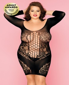 Платье-сетка и стринги CANDY GIRL MERIMBA, 2XL, 844014-BLK-2XL