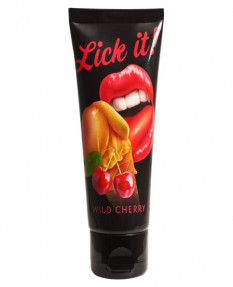 LICK IT Вишня 100 мл Съедобная смазка + массаж 3 в 1