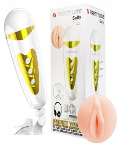 Мастурбатор с вибрацией и голосовым сопровождением на присоске Pretty Love Sally, BM-00900T50