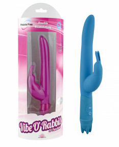 Вибростимулятор голубой 10 Function Vibe-O rabbit