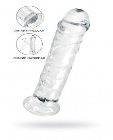 Фалоимитатор  A-TOYS BY TOYFA RAMOT, TPE, прозрачный, 22 см
