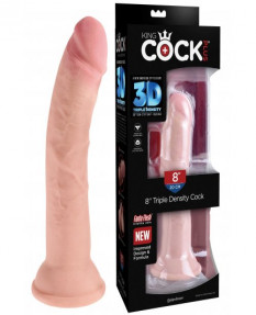 Реалистичный фаллоимитатор на присоске King Cock Triple Density Cock Light 23 см, 5715-21