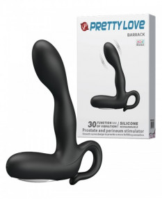 Перезаряжаемый черный стимулятор простаты с вибрацией Pretty Love Barrack, BI-040028
