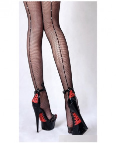 Колготки сетка с кристаломи S/L черные