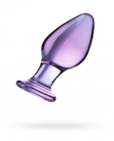 Анальная втулка SEXUS GLASS, стекло, фиолетовая, 10 см, Ø 4 см