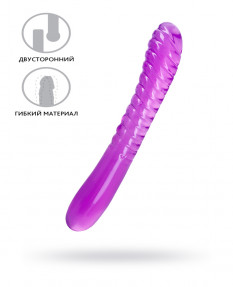 Двусторонний фаллоимитатор A-Toys by TOYFA Frica, TPE, фиолетовый, 23 см, 762008