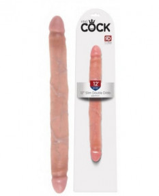Двухсторонний фаллоимитатор King Cock 12 in Slim Double Dildo Flesh