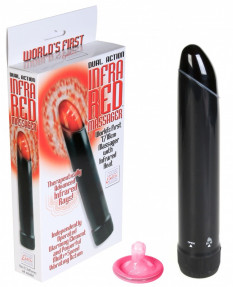 Черный вибратор с инфракрасным излучением Infra Red Massager