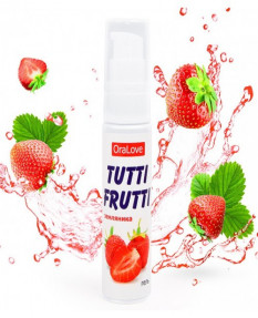 Съедобная гель-смазка TUTTI-FRUTTI для орального секса со вкусом земляники 30г, 30002