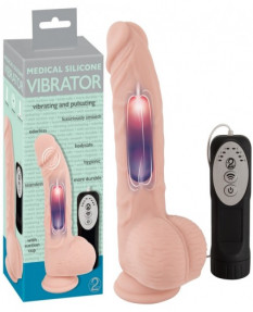 Реалистичный фаллос с пульсацией Medical Silicone 20 см, 5968760000