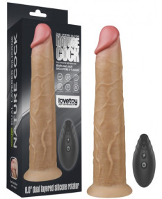 Реалистичный вибратор с ротацией Dual Layered Silicone Rotator 21 см, LV410210Flesh