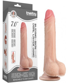 Гнущийся фаллоимитатор с эффектом двойной кожи Lovetoy Sliding-Skin Dual Layer Dong 18 см, LV317001