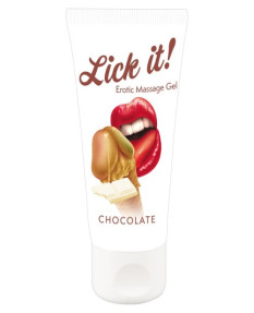 Съедобный массажный гель с ароматом белого шоколада Lick It Erotic Massage Gel 50 мл, 6257600000