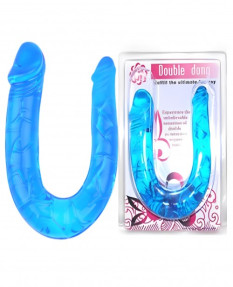 Фаллоимитатор двухсторонний синий, BI-040001-blue