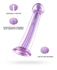 Нереалистичный фаллоимитатор Jelly Dildo M Toyfa Basic, TPE, фиолетовый, 18 см, 882026-4