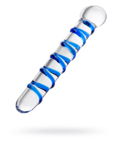 Двусторонний фаллоимитатор Sexus Glass, стекло, прозрачный, 19 см, 912101