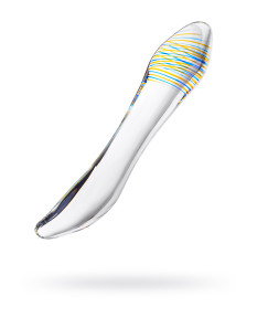 Двусторонний фаллоимитатор Sexus Glass, стекло, прозрачный, 22 см, 912195