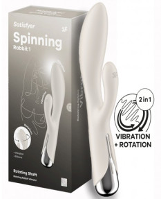 Вибратор для точки G с клиторальным стимулятором и ротацией Satisfyer Spinning Rabbit 1 Beige, 4048741
