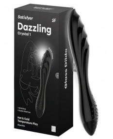 Двусторонний фаллос из стекла Satisfyer Dazzling Crystal 1 черный 18 см, 4045924