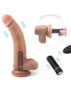 Вибратор с вибропулей и пультом ДУ, 20см, d-3.8 см, 02219