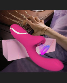 Вибратор с вакуумной стимуляцией, розовый, USB-зарядка, 24638